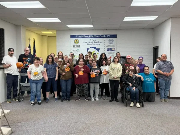 Group of people at DON Services event in New Castle, PA.